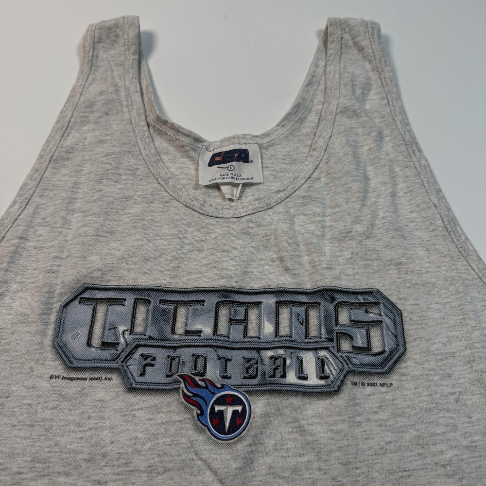 Vintage Tennessee Titans Tank Top Mens Large Gray‎ NFL Football Made USA 2000s